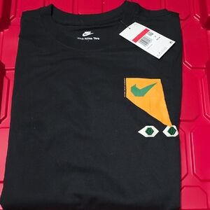 Nike Men's Black Tee with Orange and Green Details